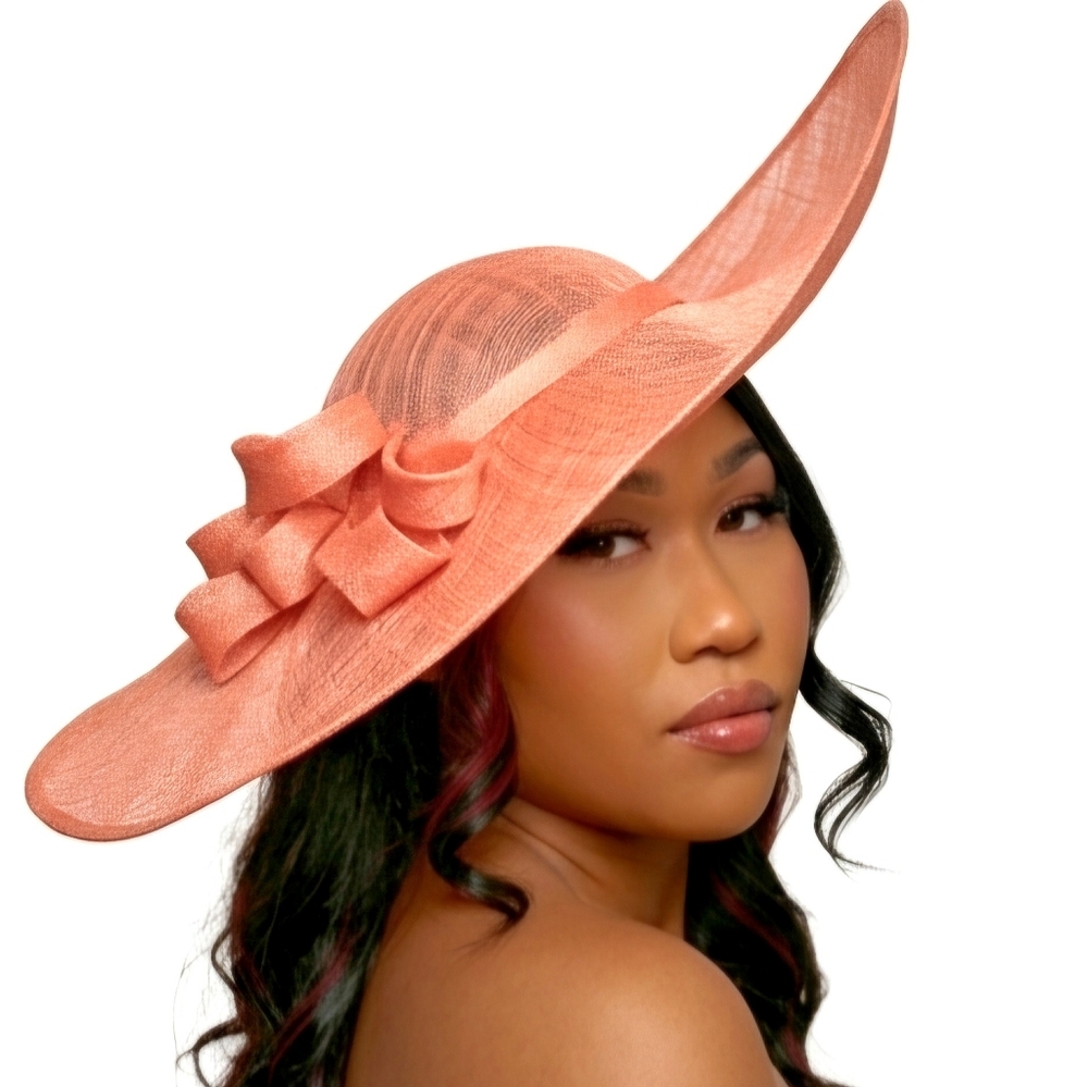 Sophisticated Pink Wide-Brimmed Hat - Picture 7 of 10